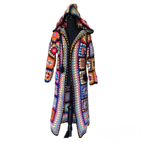 Jackets & Blazers - New granny square long cardigan with hood